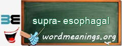 WordMeaning blackboard for supra-esophagal